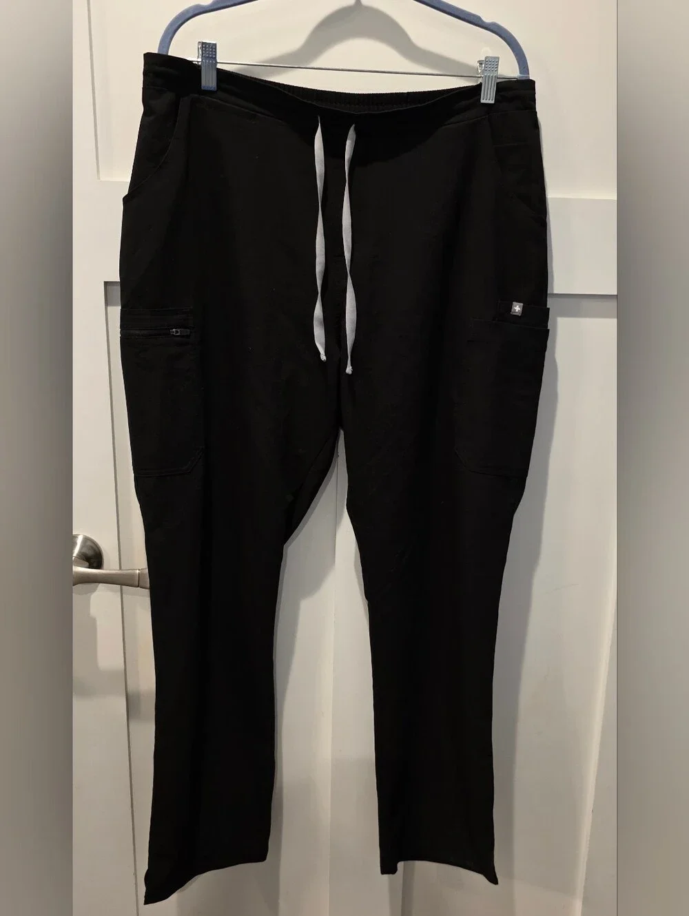 Figs Yola Skinny Scrub Pants L Black Technical Collection Medical Healthcare